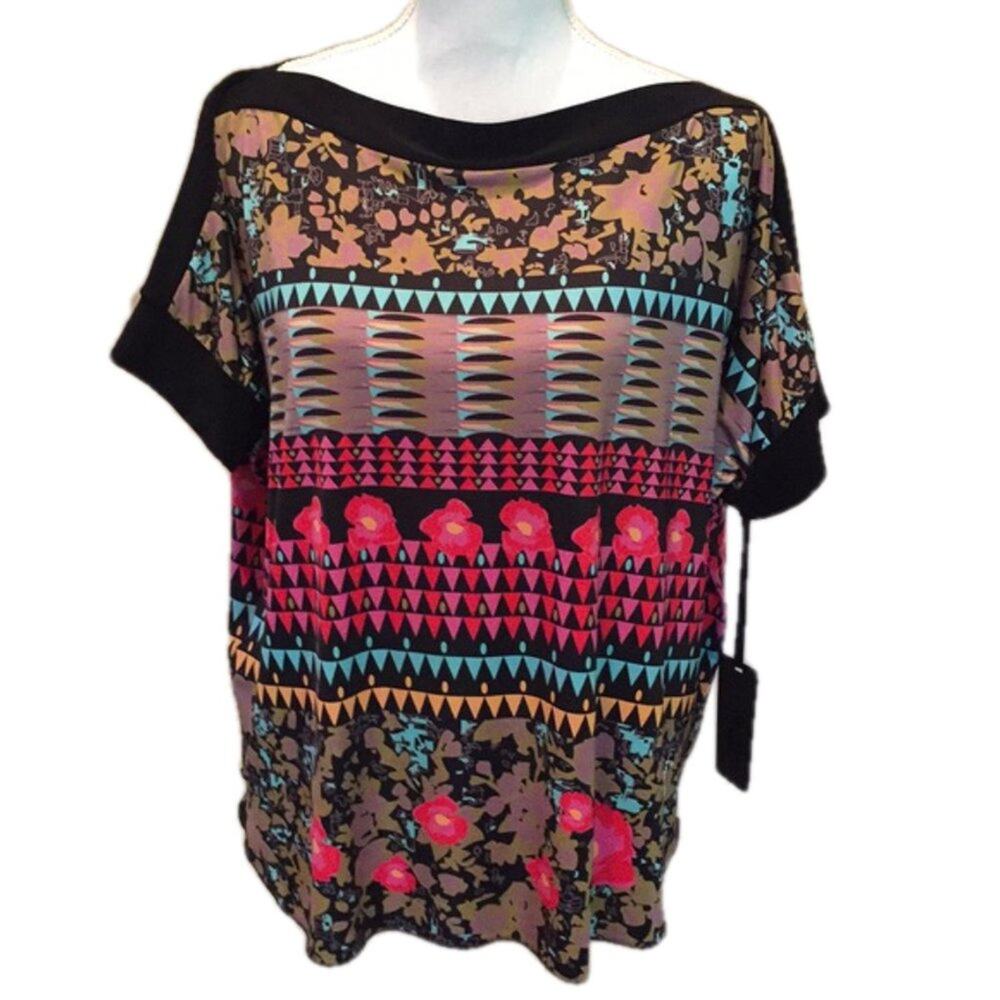 VOLT Design Cobi Top Vibrant Colors Drape NWT